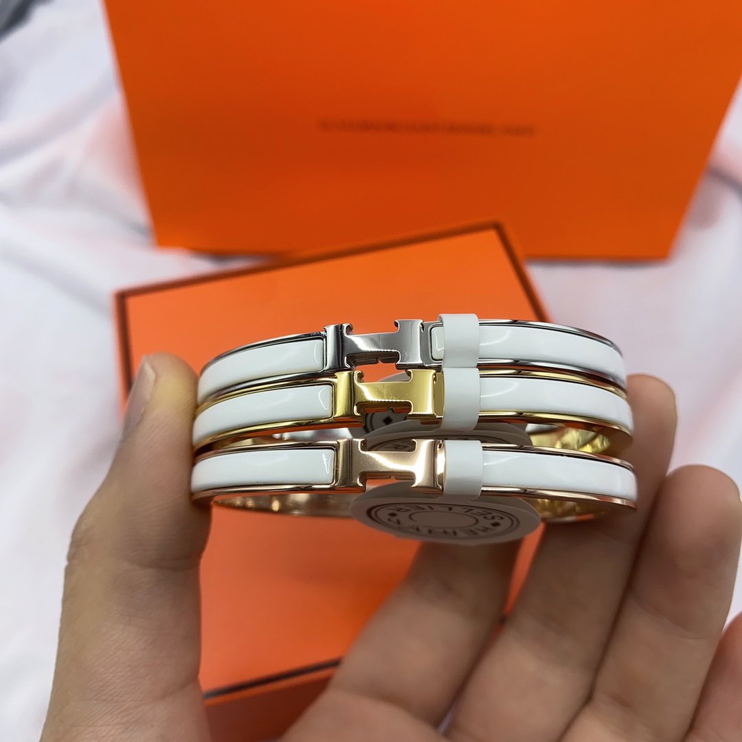 [VA]CLASSIC HM CLIC WEISSES 8MM EMAILLE-ARMBAND