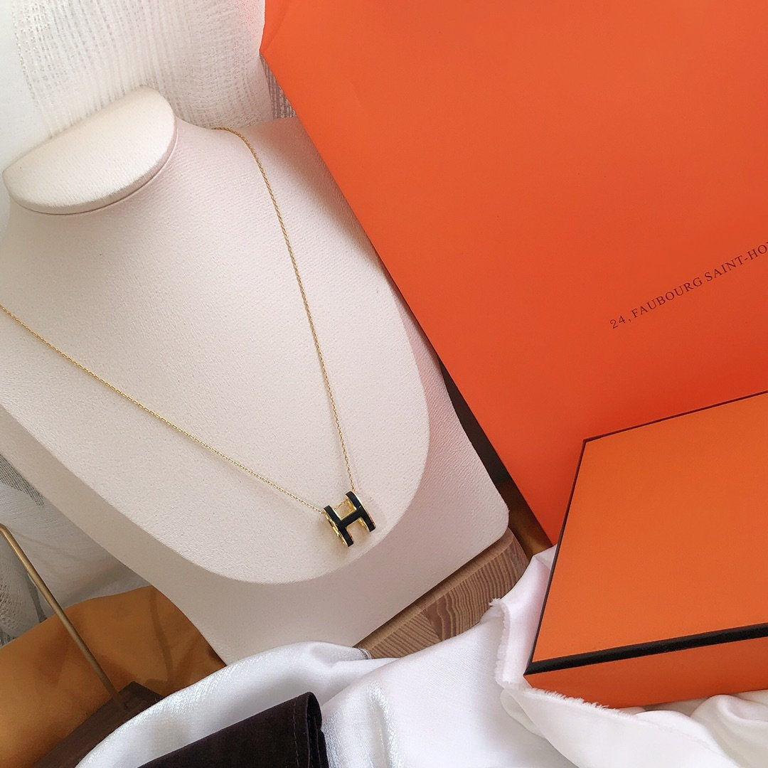 [VA]HM CLIC SCHWARZE EMAILLE GOLDKETTE