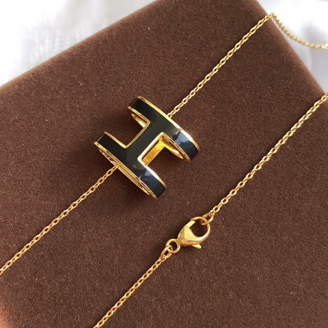 [VA]HM CLIC SCHWARZE EMAILLE GOLDKETTE