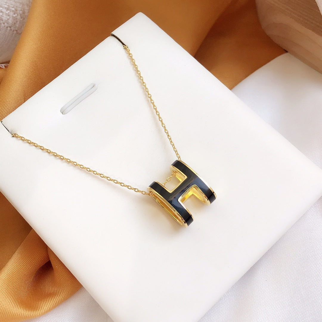 [VA]HM CLIC SCHWARZE EMAILLE GOLDKETTE