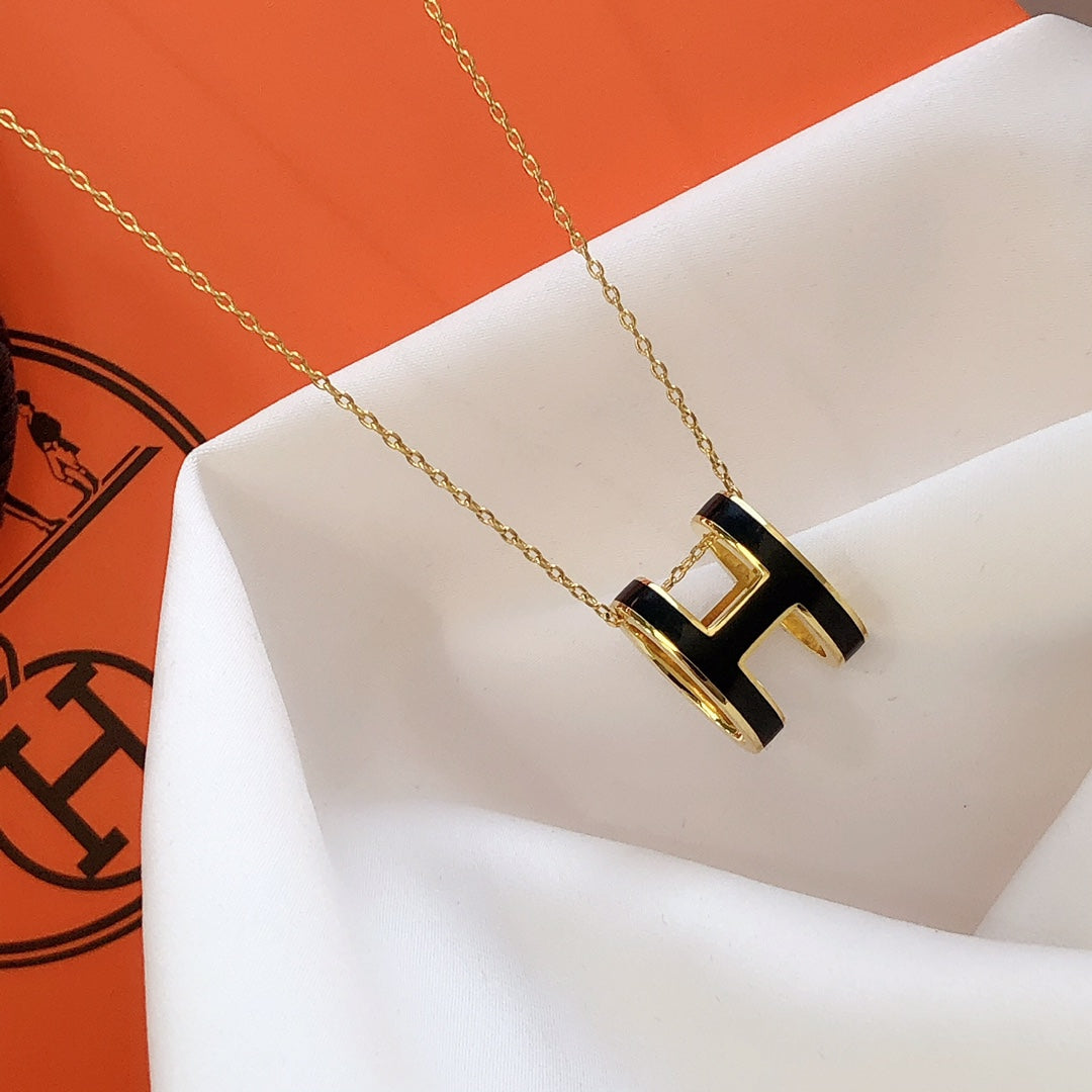 [VA]HM CLIC SCHWARZE EMAILLE GOLDKETTE