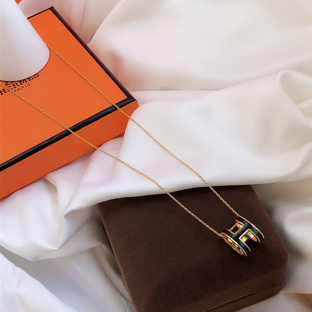 [VA]HM CLIC SCHWARZE EMAILLE GOLDKETTE
