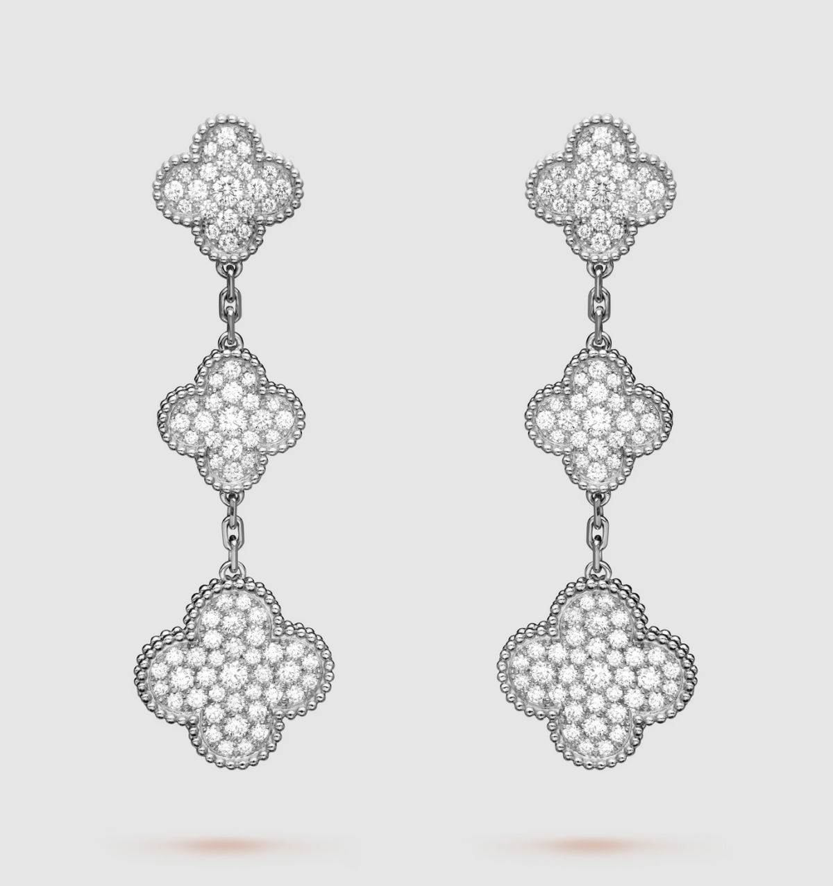 [VA]CLOVER 3-MOTIV-DIAMANT-SILBER-HÄNGE OHRRINGE