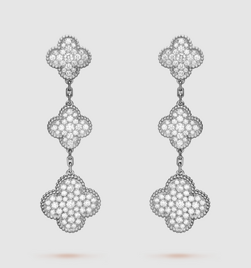 [VA]CLOVER 3-MOTIV-DIAMANT-SILBER-HÄNGE OHRRINGE
