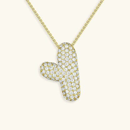 [VA]Bubble Initial Diamond Necklace