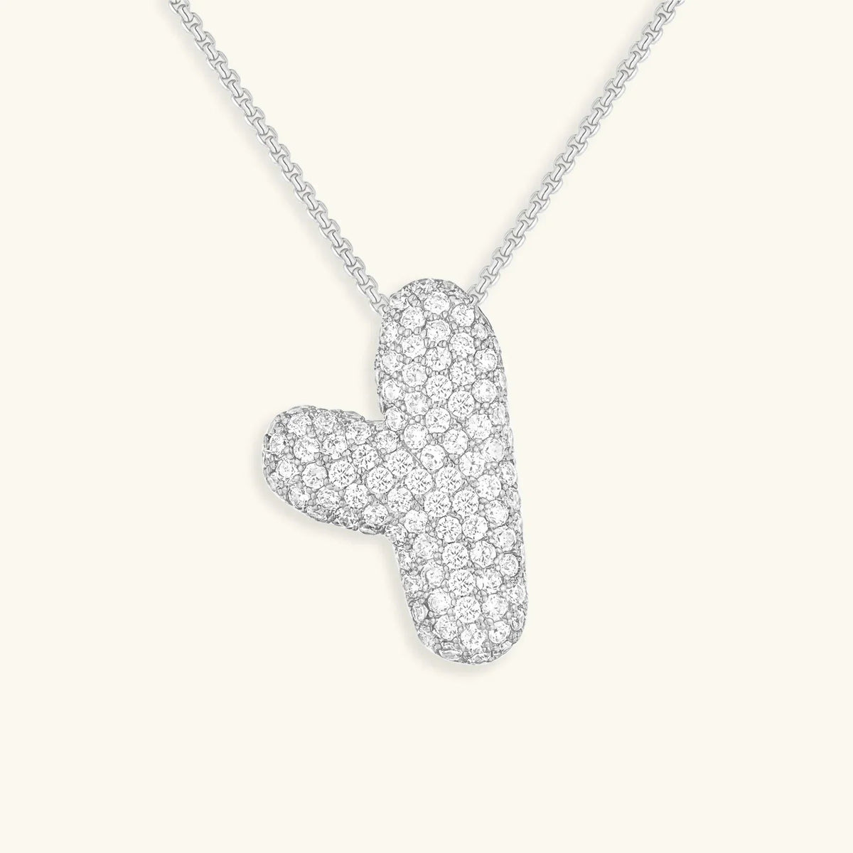 [VA]Bubble Initial Diamond Necklace