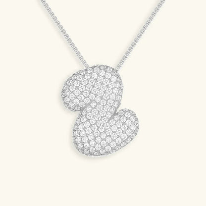 [VA]Bubble Initial Diamond Necklace