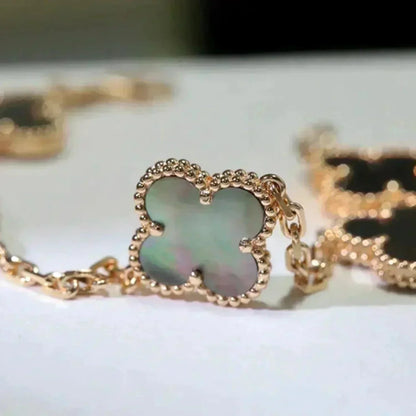 [VA]LUCKY CLOVER 5-MOTIF BRACELET - GREY MOTHER-OF-PEARL COLLECTION