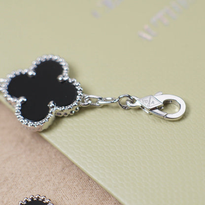 [VA]LUCKY CLOVER 5-MOTIF BRACELET - BLACK OXNY COLLECTION