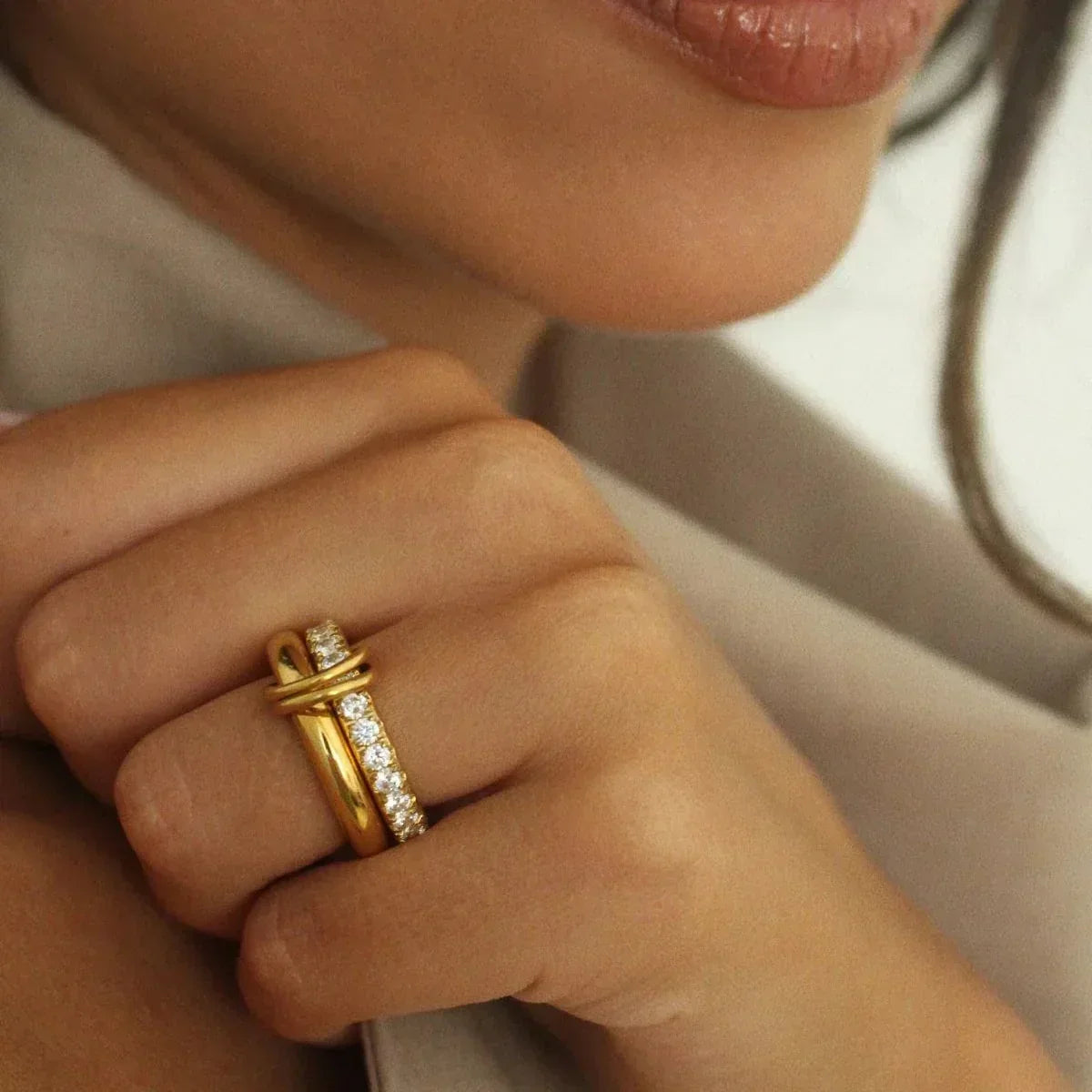 [VA]Alison Stacked Diamond Ring