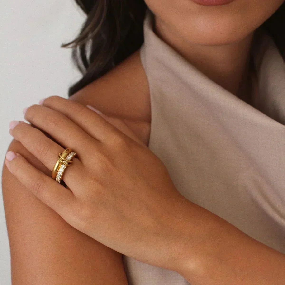 [VA]Alison Stacked Diamond Ring