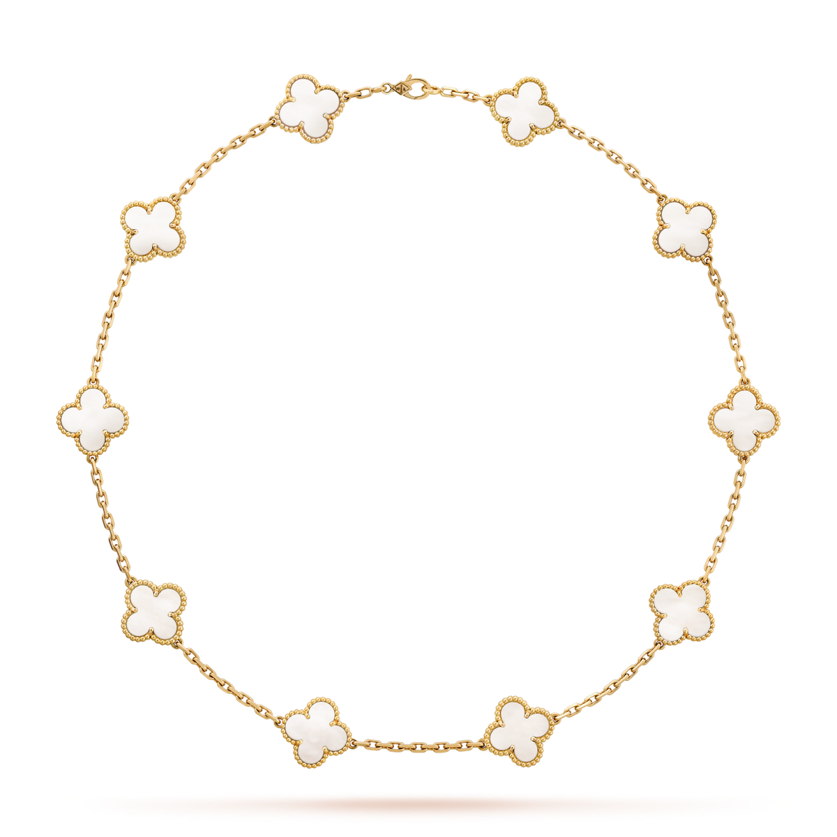 [VA]CLOVER HALSKETTE MIT 10 MOTIVEN AUS WEISSEM PERLMUTT