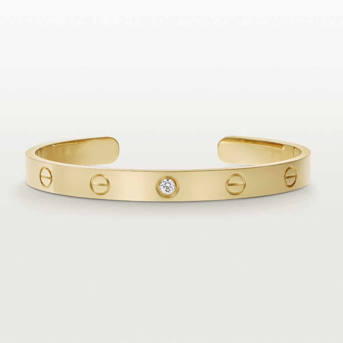 [VA]LOVE BRACELET 6.1MM 1 DIAMOND OPEN CUFF