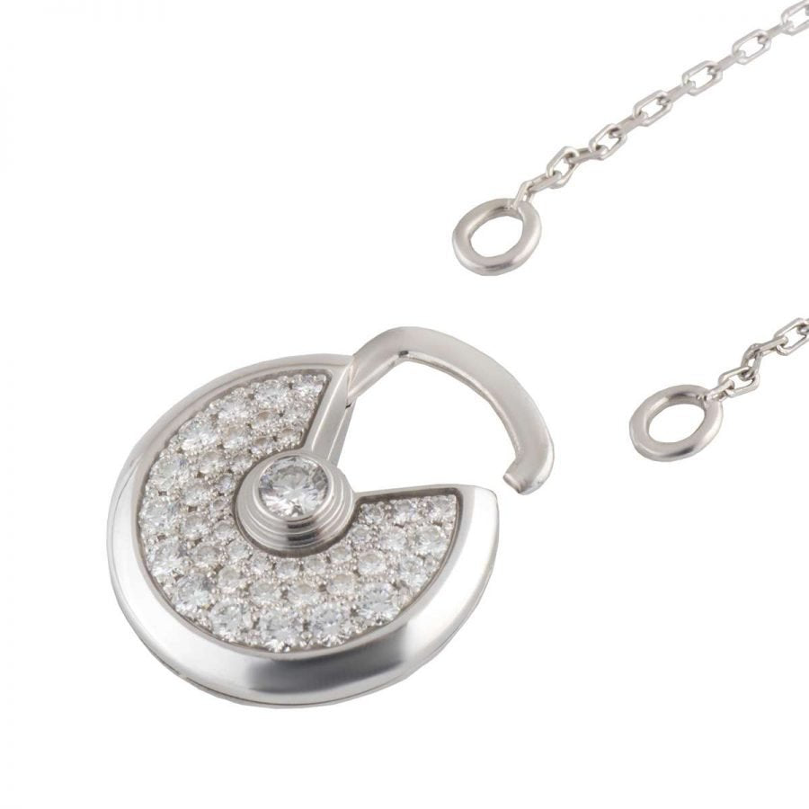 [VA]AMULETTE SILBER VOLLDIAMANT-HALSKETTE