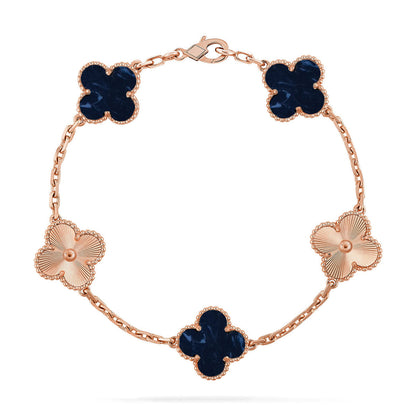 [VA]LUCKY CLOVER 5-MOTIF BRACELET - PIETERSITE COLLECTION