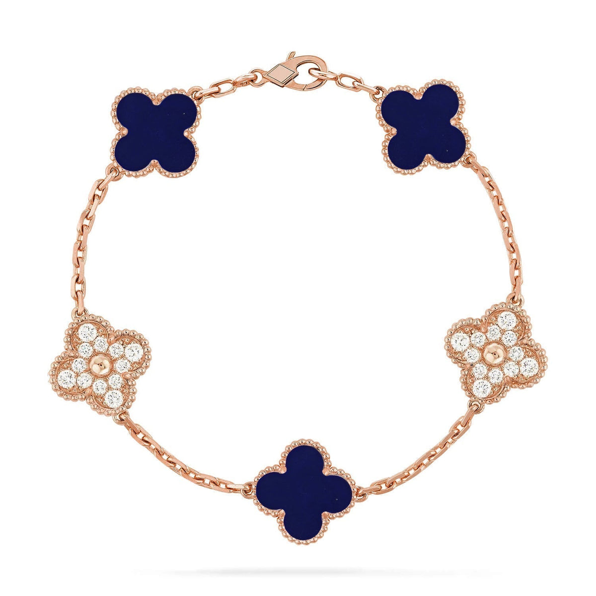 [VA]LUCKY CLOVER 5-MOTIV-ARMBAND - LAPISLAZULI-KOLLEKTION