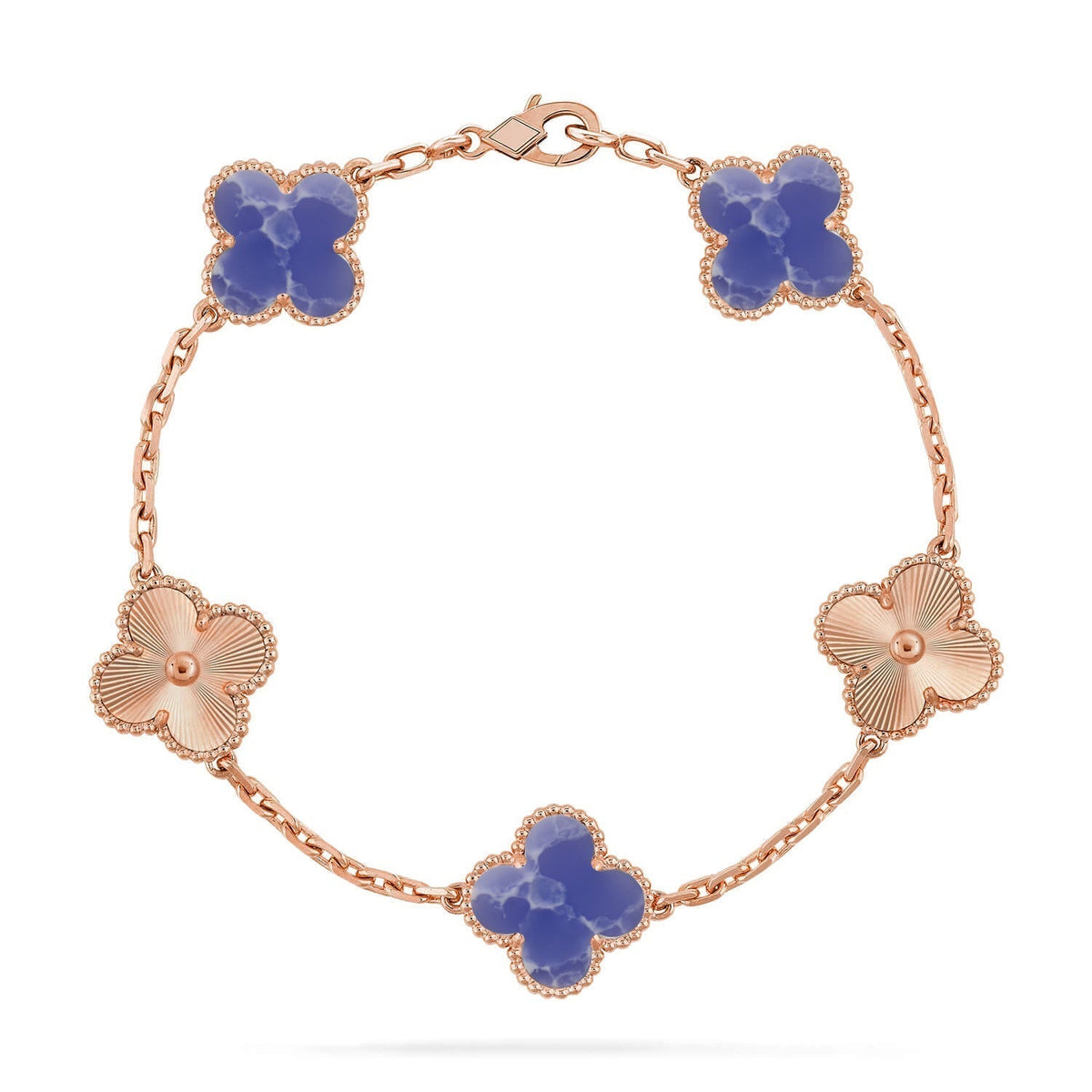 [VA]LUCKY CLOVER 5-MOTIV-ARMBAND - BLUE LARIMAR KOLLEKTION