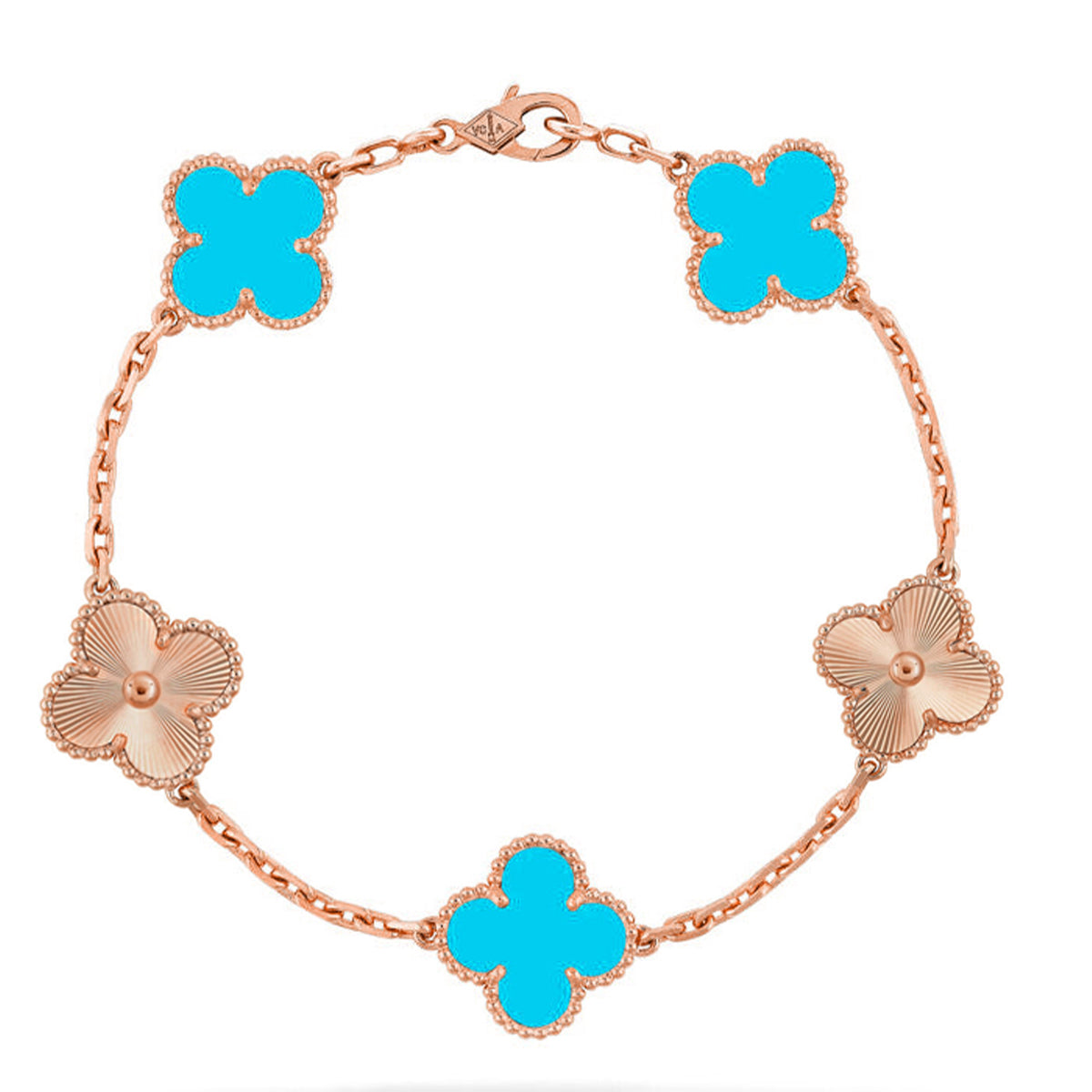 [VA]LUCKY CLOVER 5-MOTIV-ARMBAND - TÜRKIS-KOLLEKTION
