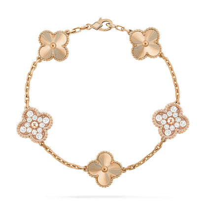 [VA]LUCKY CLOVER 5-MOTIF BRACELET - LASER COLLECTION