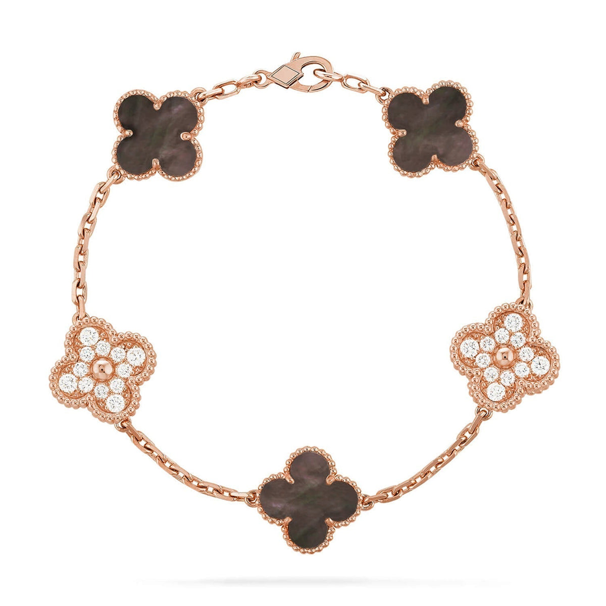 [VA]LUCKY CLOVER 5-MOTIF BRACELET - GREY MOTHER-OF-PEARL COLLECTION