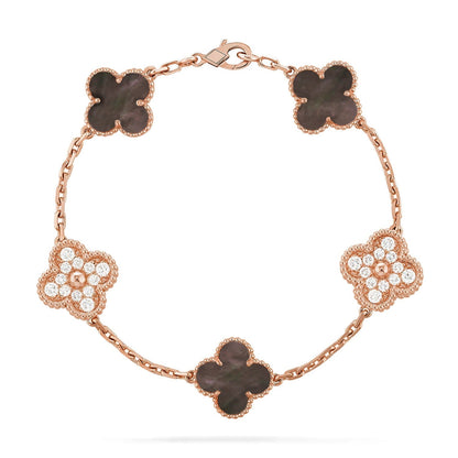 [VA]LUCKY CLOVER 5-MOTIF BRACELET - GREY MOTHER-OF-PEARL COLLECTION