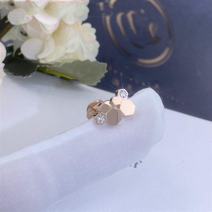 {"[VA]BEE LOVE PINK GOLD DIAMOND EARRINGS"}