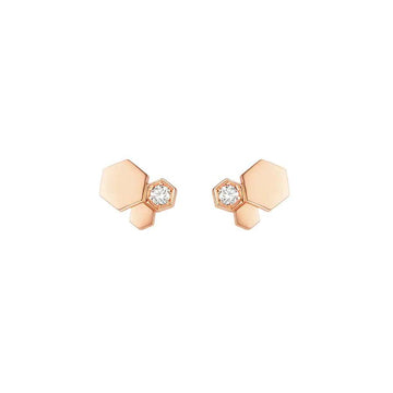 {"[VA]BEE LOVE PINK GOLD DIAMOND EARRINGS"}