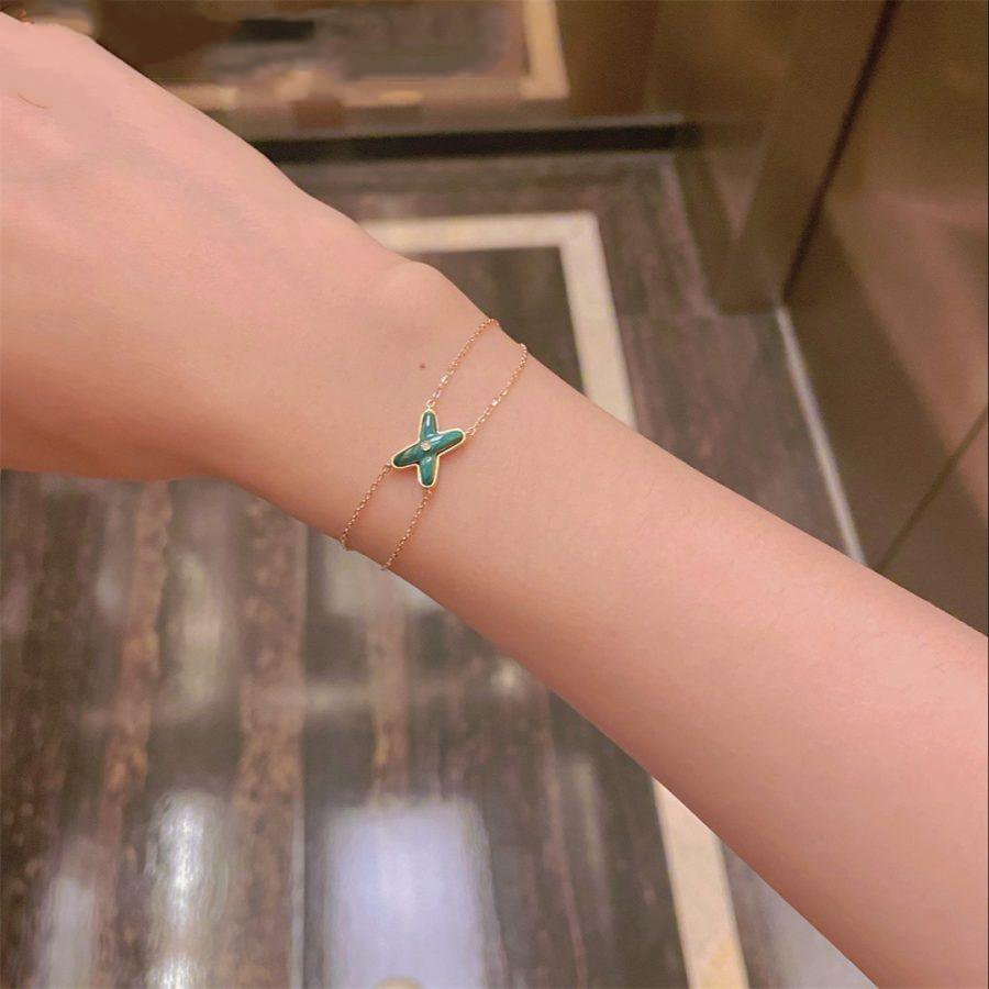 [VA]JEUX ARMBAND MALACHIT ROSÉGOLD 1 DIAMANT