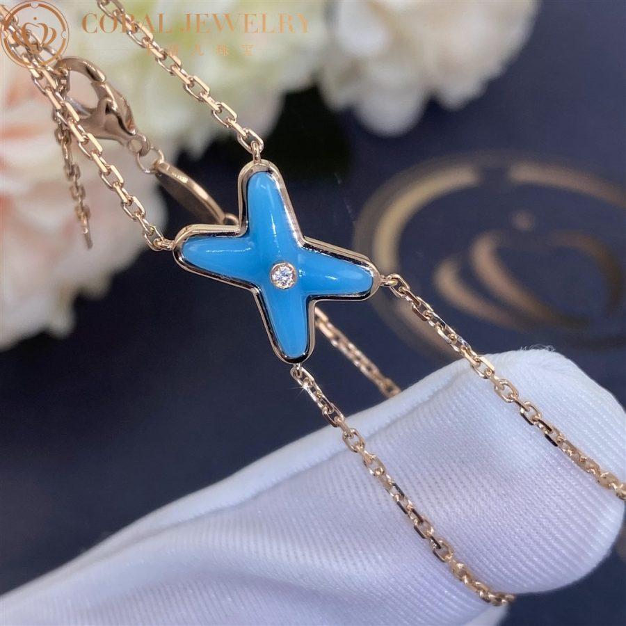 [VA]JEUX BRACELET TURQUOISE PINK GOLD 1 DIAMOND