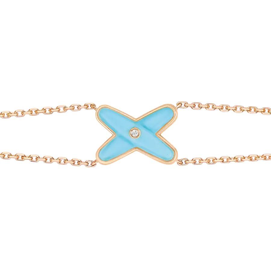 [VA]JEUX ARMBAND TÜRKIS ROSÉGOLD 1 DIAMANT