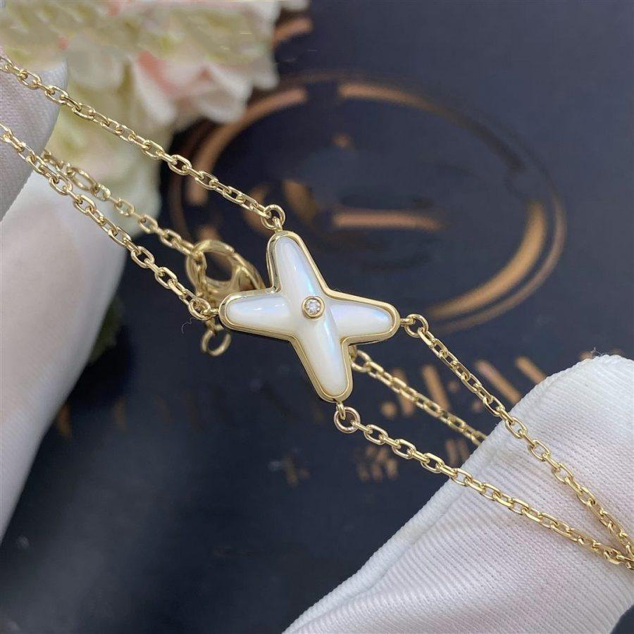 [VA]JEUX ARMBAND WEISSES PERLMUTT GOLD 1 DIAMANT