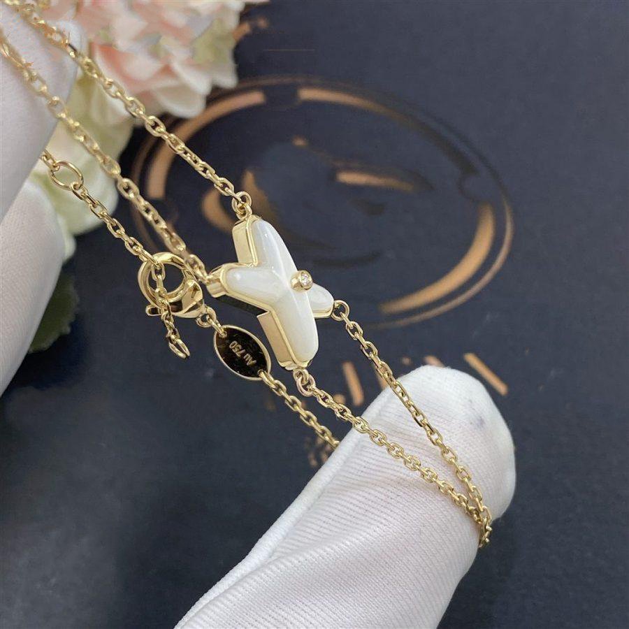 [VA]JEUX ARMBAND WEISSES PERLMUTT GOLD 1 DIAMANT