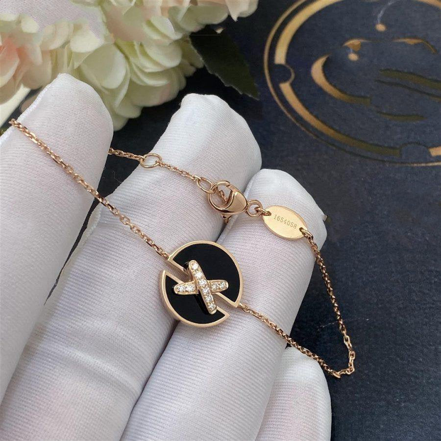 [VA]ONYX-ARMBAND-SET ROSEGOLD DIAMANT