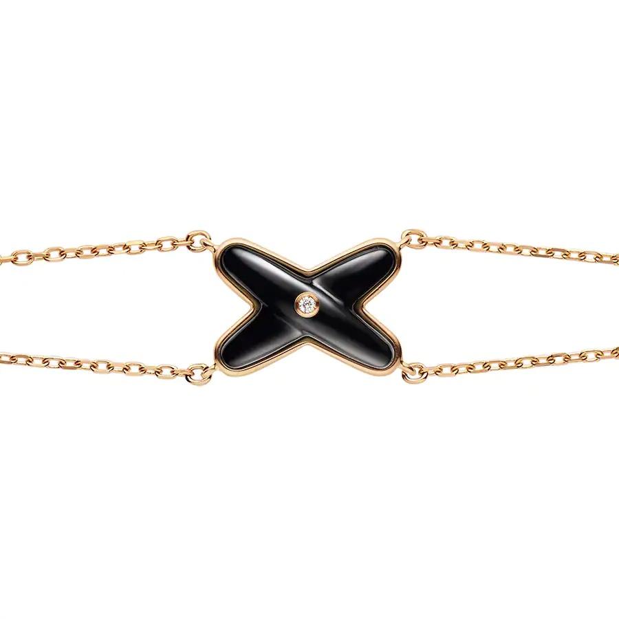 [VA]ARMBAND JEUX ONYX ROSÉGOLD 1 DIAMANT