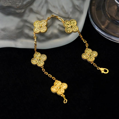 [VA]LUCKY CLOVER 5-MOTIF BRACELET - BRONZING