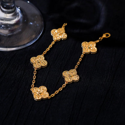 [VA]LUCKY CLOVER 5-MOTIF BRACELET - BRONZING