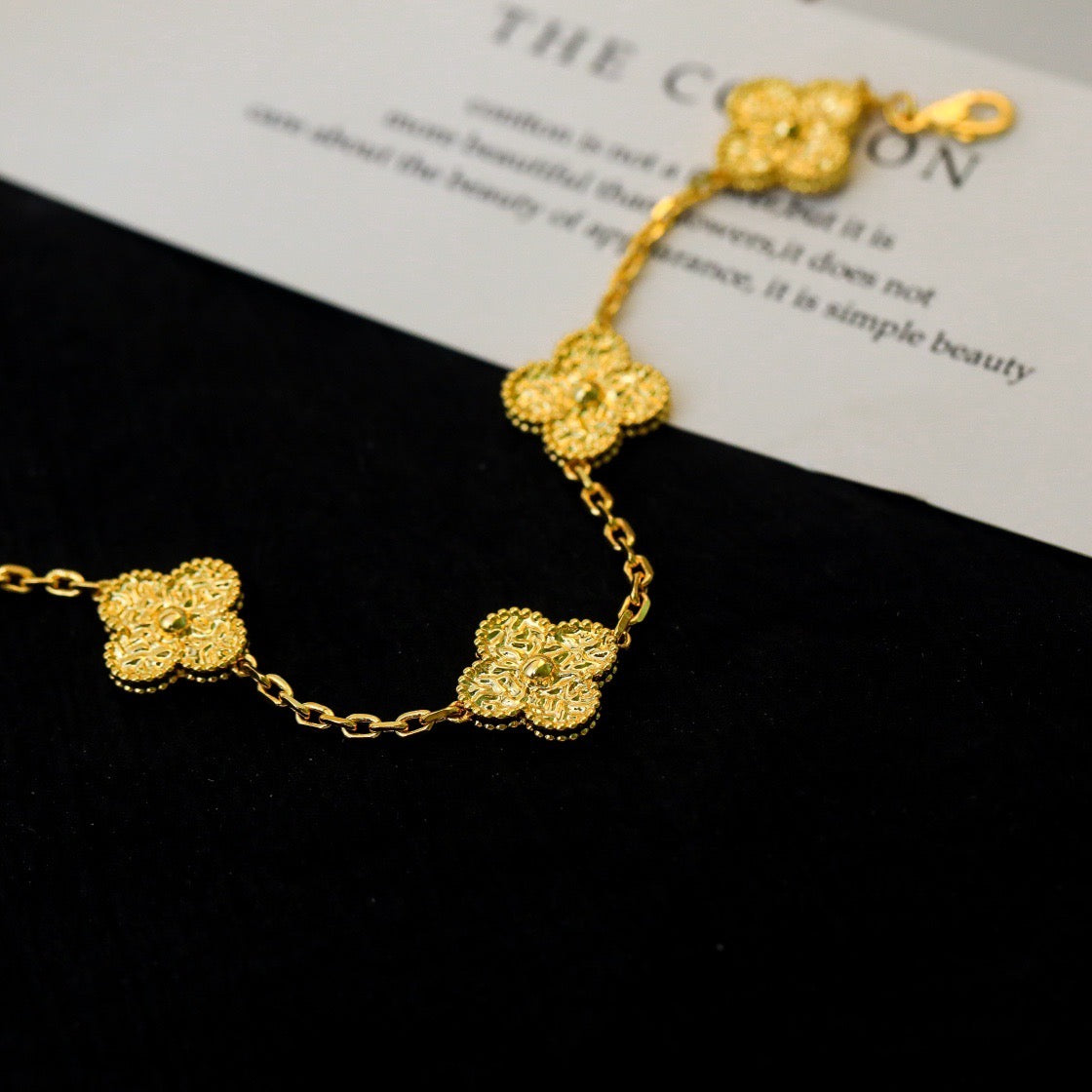[VA]LUCKY CLOVER 5-MOTIF BRACELET - BRONZING