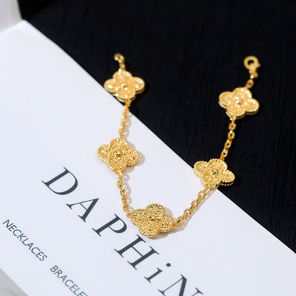 [VA]LUCKY CLOVER 5-MOTIF BRACELET - BRONZING