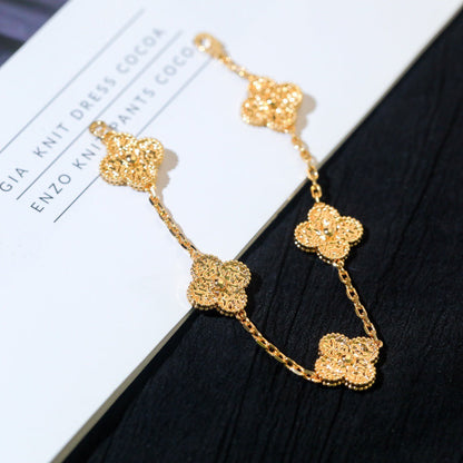 [VA]LUCKY CLOVER 5-MOTIF BRACELET - BRONZING