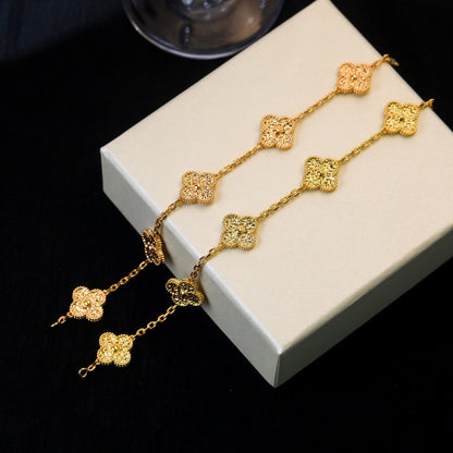 [VA]LUCKY CLOVER 5-MOTIF BRACELET - BRONZING