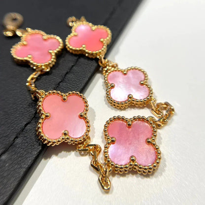 [VA]LUCKY CLOVER 5-MOTIF BRACELET - PINK MOTHER-OF-PEARL COLLECTION