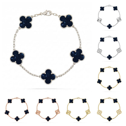 [VA]LUCKY CLOVER 5-MOTIF BRACELET - PIETERSITE COLLECTION