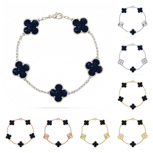 [VA]LUCKY CLOVER 5-MOTIF BRACELET - PIETERSITE COLLECTION