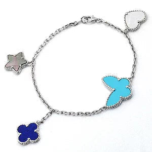 [VA]LUCKY SPRING SILBERARMBAND 4 MOTIVE