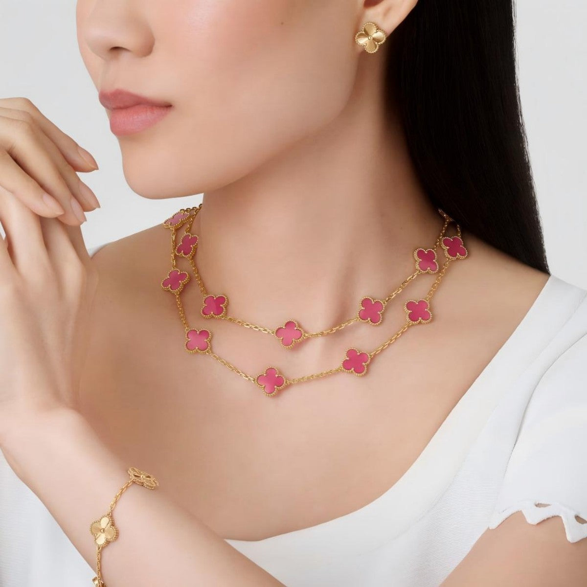 [VA] NEUE CLOVER 20 MOTIVE PINK EMAIL HALSKETTE
