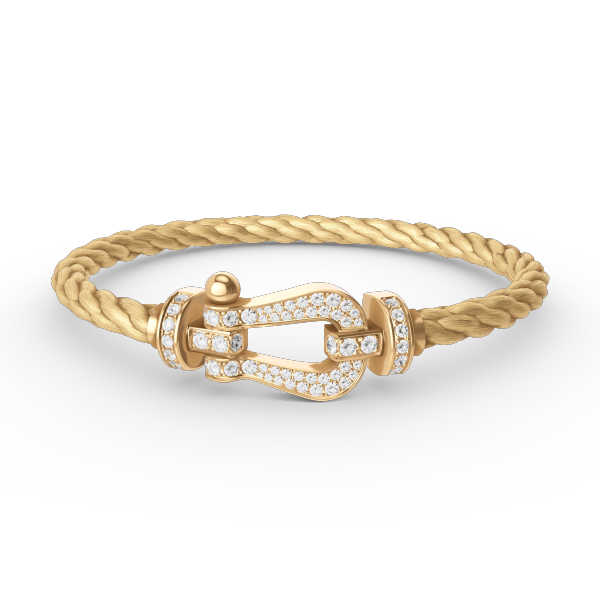 [VA]FORCE GROSSES HUFEISEN-ARMBAND MIT VOLL-DIAMANTBESATZ GOLD