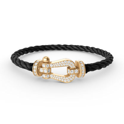 [VA]FORCE LARGE HORSESHOE FULL DIAMOND BRACELET GOLD