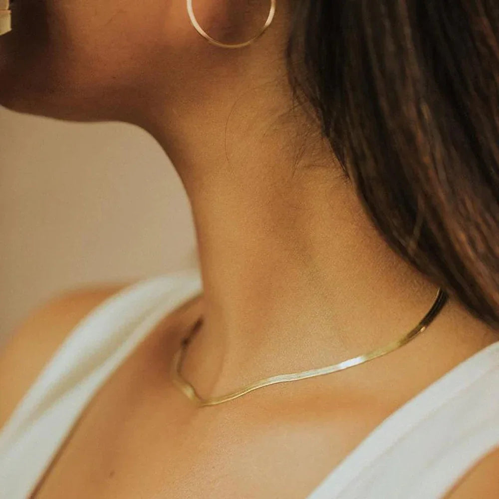 [VA]Elizabeth Gold Herringbone Necklace