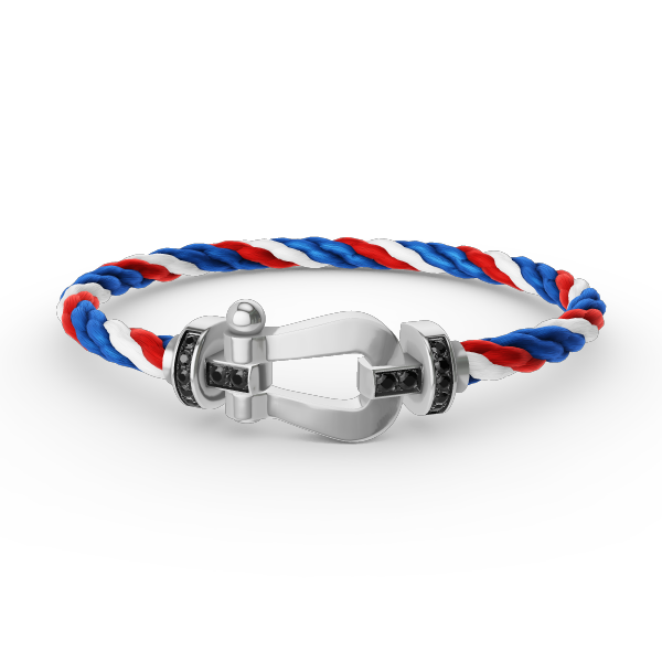 [VA]GROSSES HUFEISEN-ARMBAND MIT SCHWARZEM DIAMANT SILBER