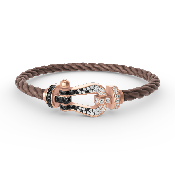 [VA]FORCE LARGE HORSESHOE BLACK WHITE DIAMOND BRACELET ROSE GOLD